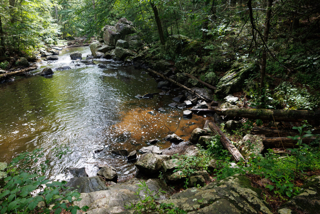 Hacklebarney State Park - After waterfall landscape and river